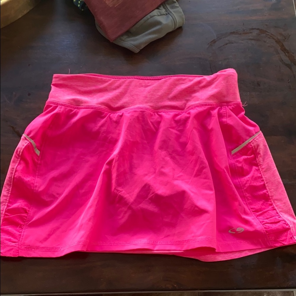 bright pink workout skort